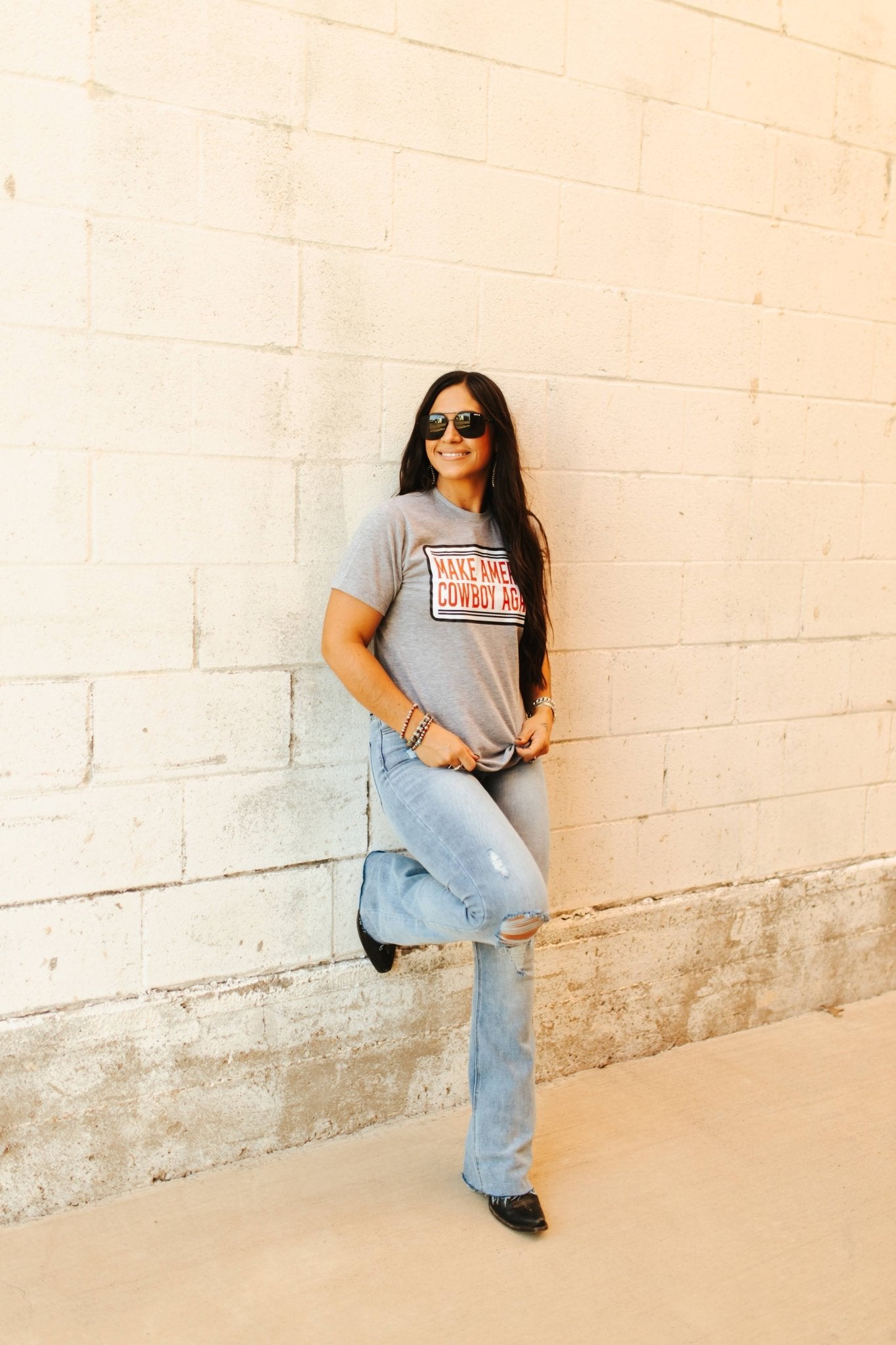 Make America Cowboy Again Banner Graphic Tee Wild Junkie