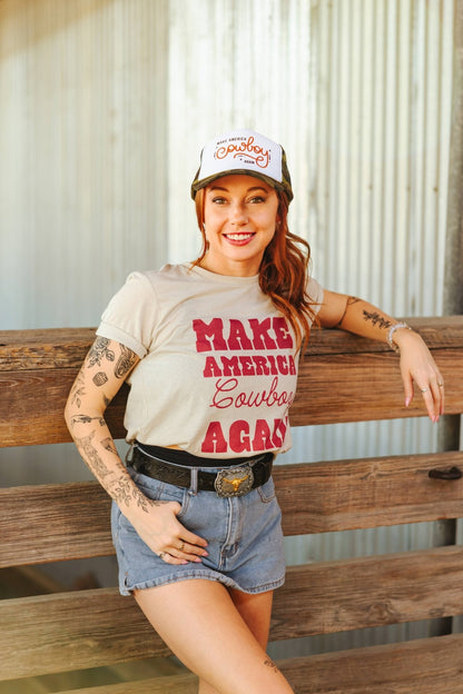 Make America Cowboy Again Stars Graphic Tee Wild Junkie