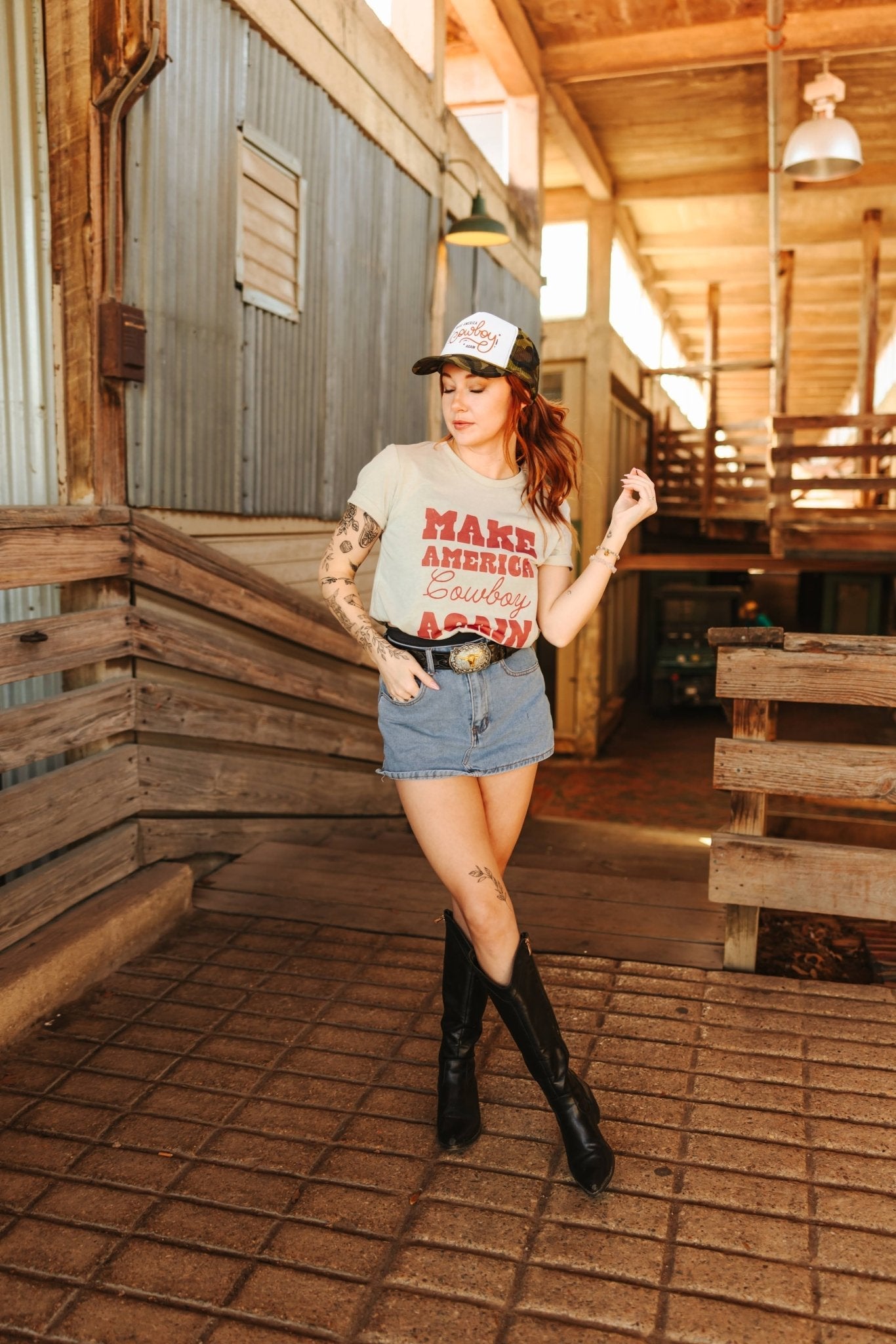 Make America Cowboy Again Stars Graphic Tee Wild Junkie