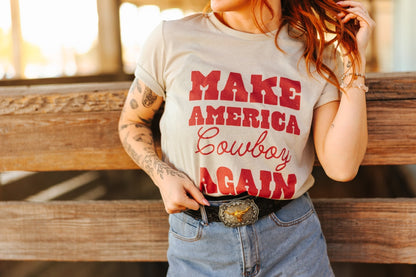 Make America Cowboy Again Stars Graphic Tee Wild Junkie