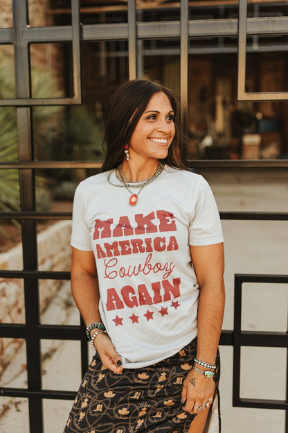 Make America Cowboy Again Stars Graphic Tee Wild Junkie
