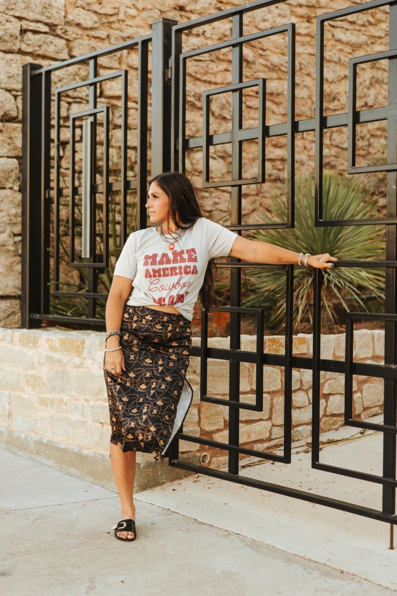 Make America Cowboy Again Stars Graphic Tee Wild Junkie