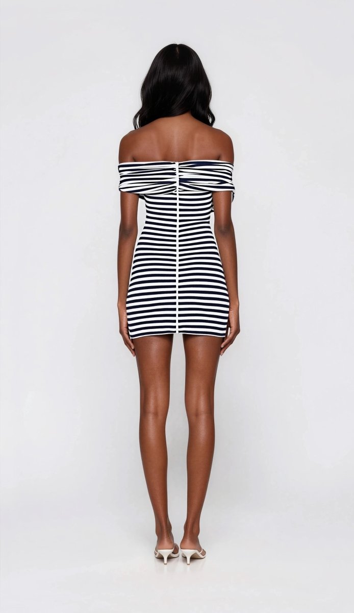 Malory Striped Mini Dress – Navy/White XO, Tina