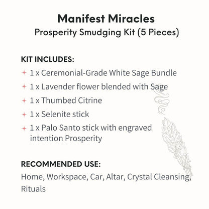 Manifest Miracles - Prosperity Smudging Kit (5 Pieces) Conscious Items