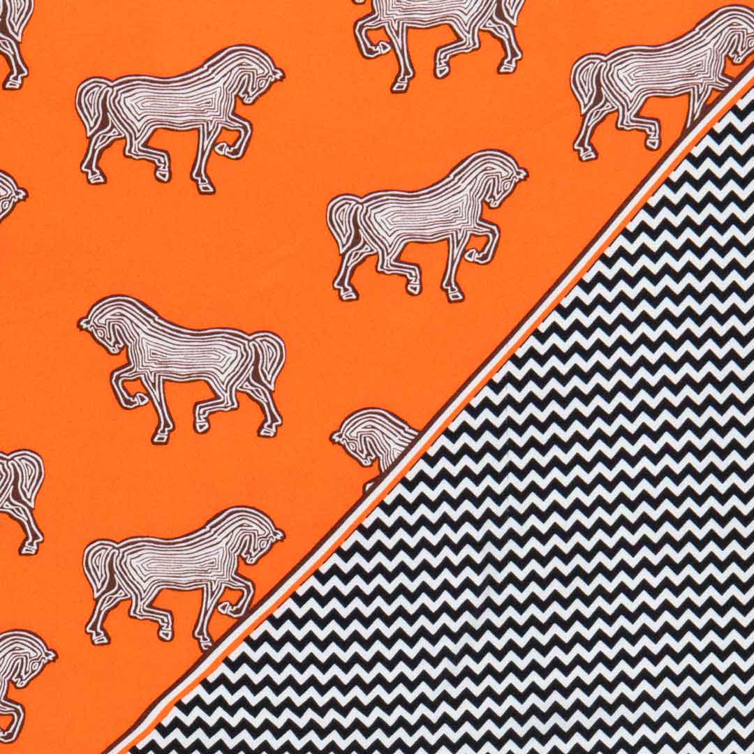 Manon - Stylized Equestrian Scarf in Tangerine Urban-Equestrian