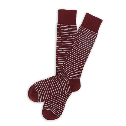 Maroon Broken Stripe Dress Socks DeadSoxy
