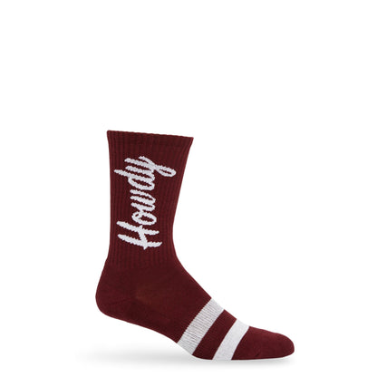 Maroon Howdy Casual Socks DeadSoxy