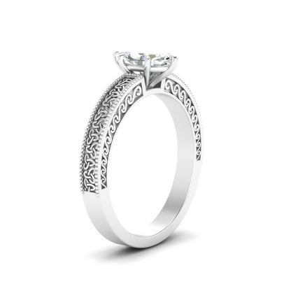 Marquise Cut Celtic Engraved Solitaire Engagement Ring Fascinating Diamonds