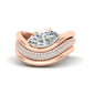 Dual Bands with Wave Solitaire Ring Fascinating Diamonds