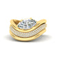 Dual Bands with Wave Solitaire Ring Fascinating Diamonds