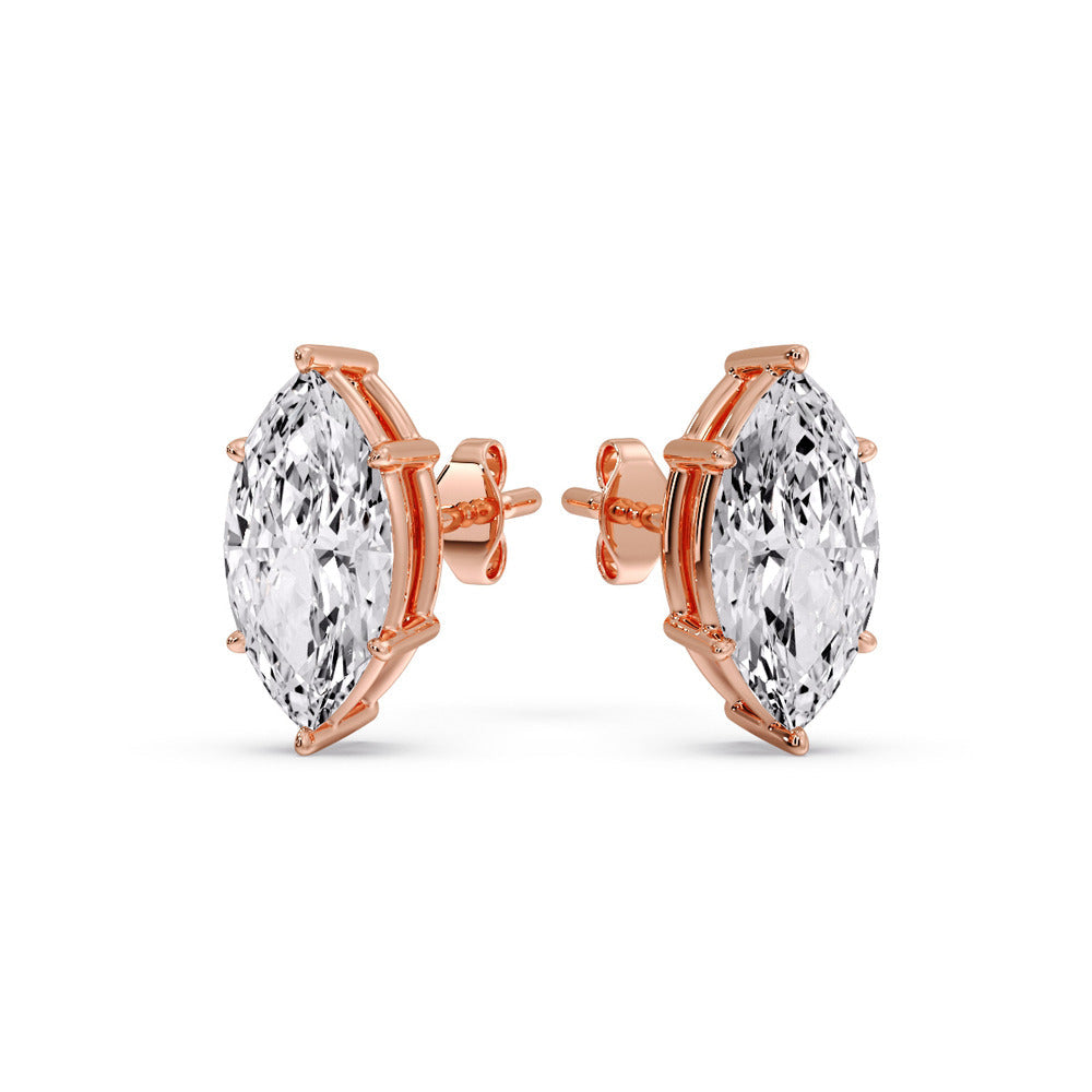 Marquise Diamond 6 Prong Stud Earrings Fascinating Diamonds