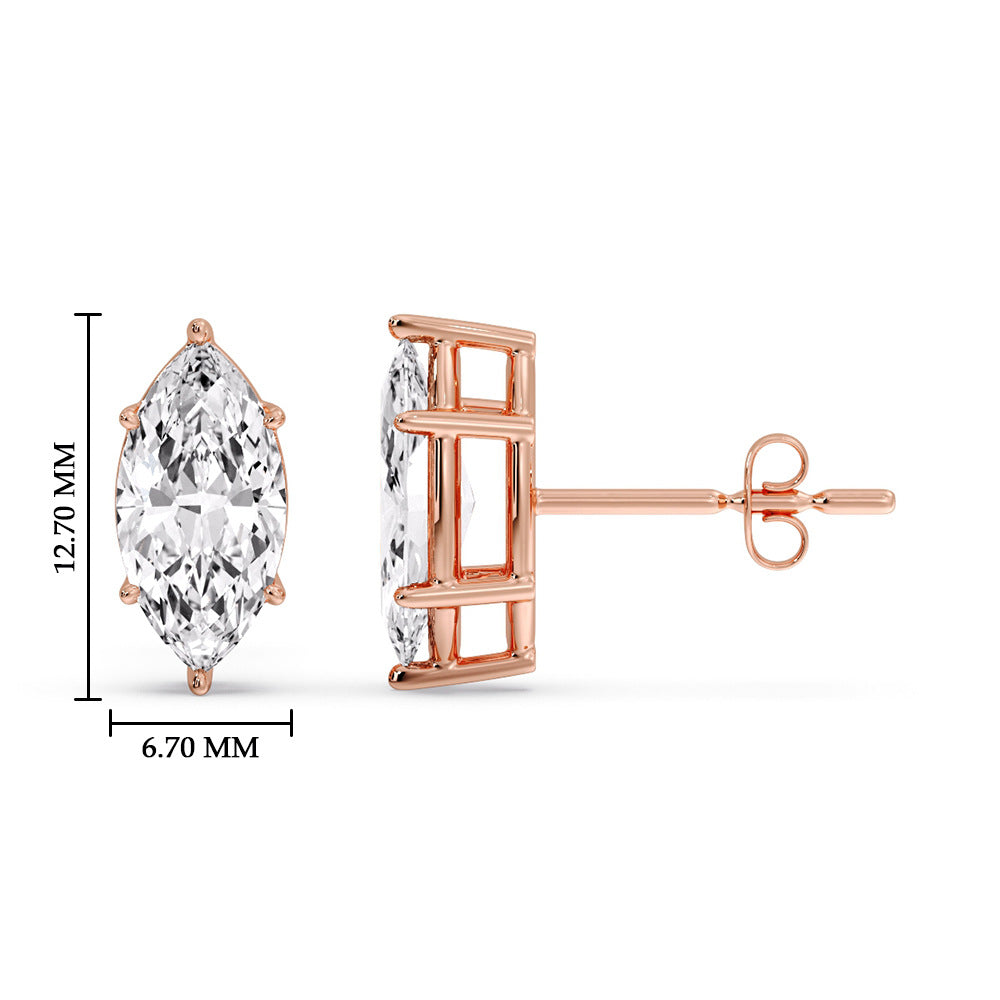 Marquise Diamond 6 Prong Stud Earrings Fascinating Diamonds