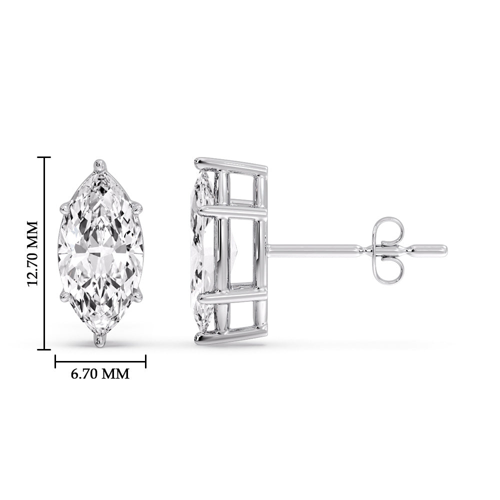 Marquise Diamond 6 Prong Stud Earrings Fascinating Diamonds