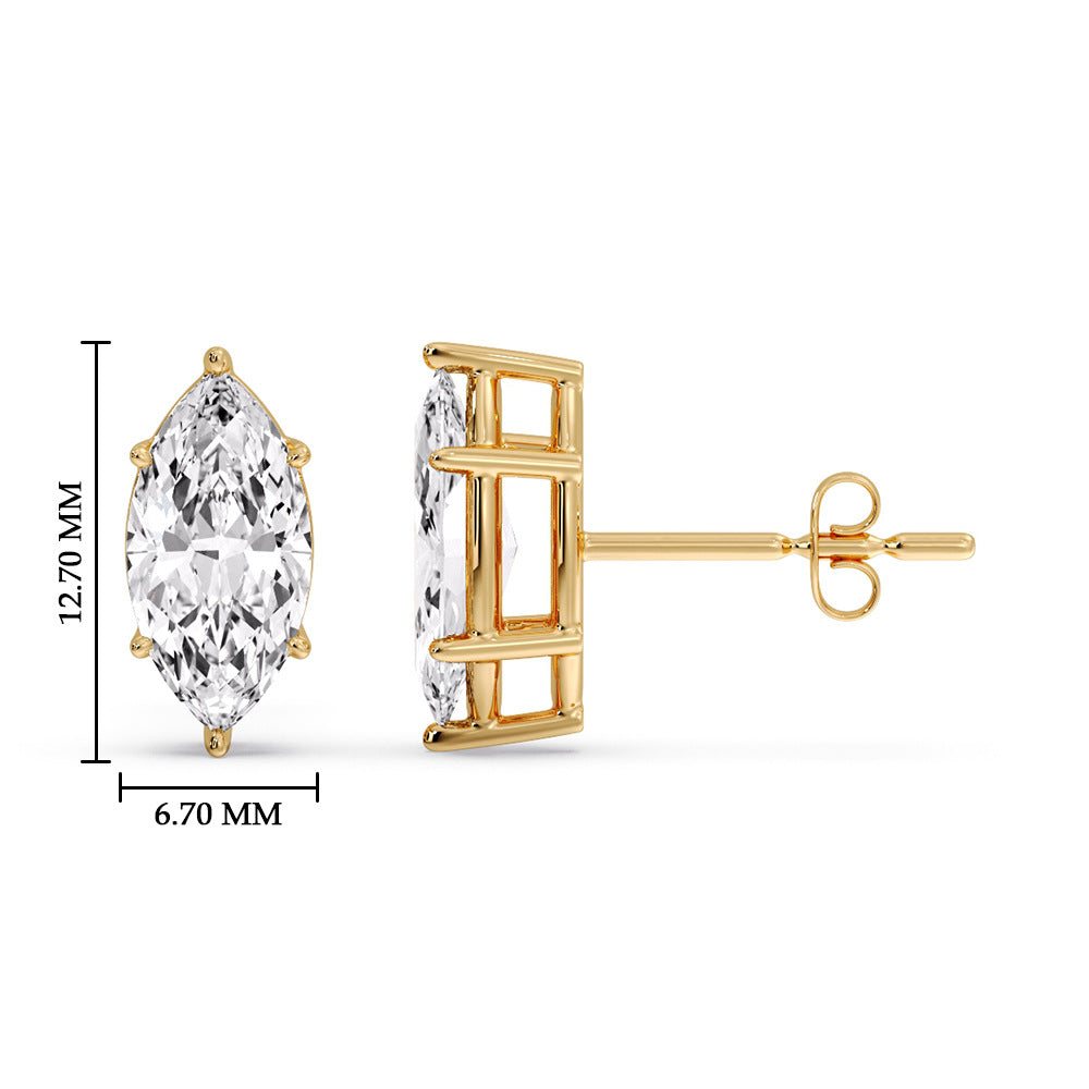 Marquise Diamond 6 Prong Stud Earrings Fascinating Diamonds
