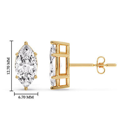 Marquise Diamond 6 Prong Stud Earrings Fascinating Diamonds