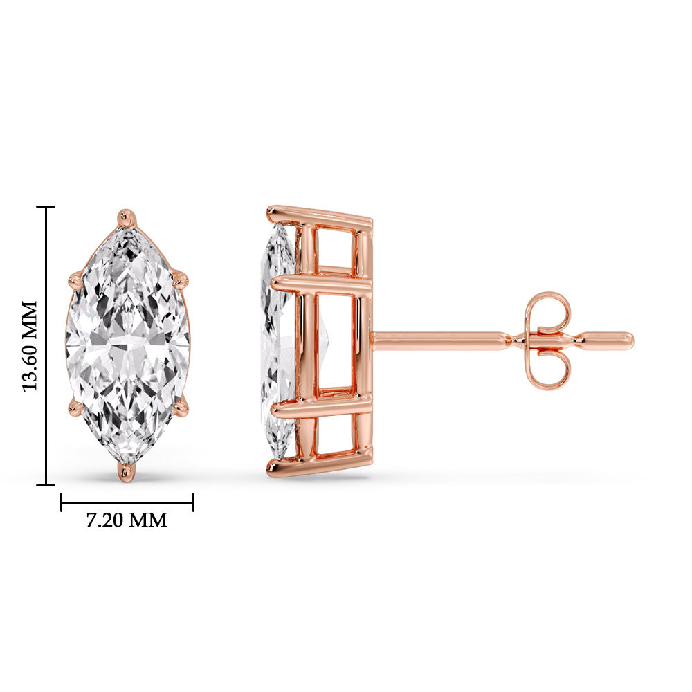 Marquise Diamond 6 Prong Stud Earrings Fascinating Diamonds