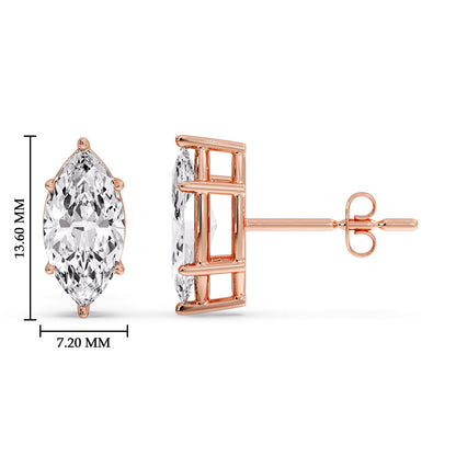 Marquise Diamond 6 Prong Stud Earrings Fascinating Diamonds