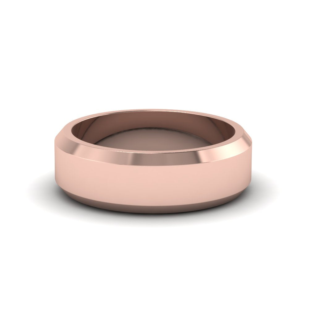 Matte Finish Beveled Anniversary Band For Men Fascinating Diamonds