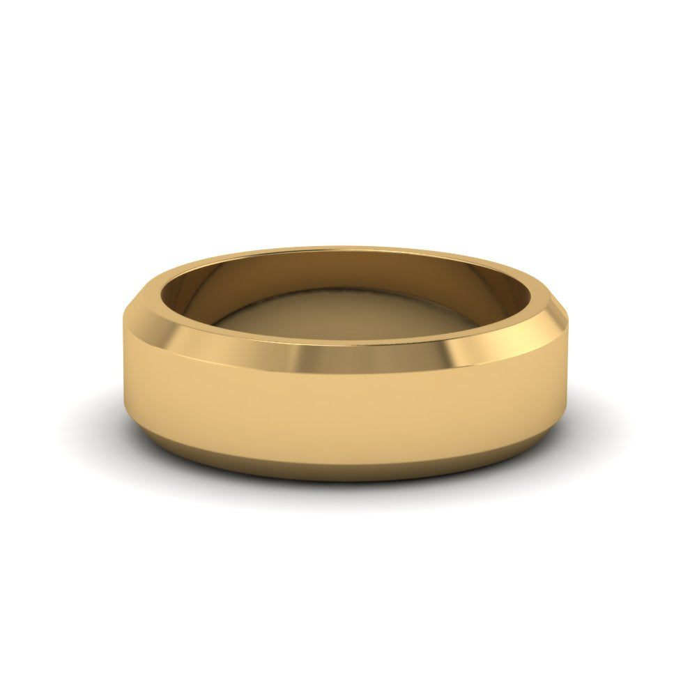 Matte Finish Beveled Anniversary Band For Men Fascinating Diamonds