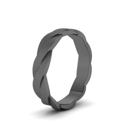Matte Finish Twisted Wedding Band Fascinating Diamonds