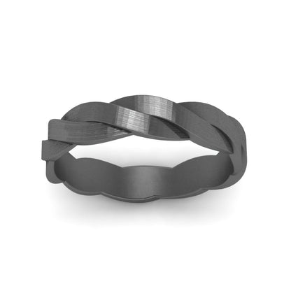 Matte Finish Twisted Wedding Band Fascinating Diamonds