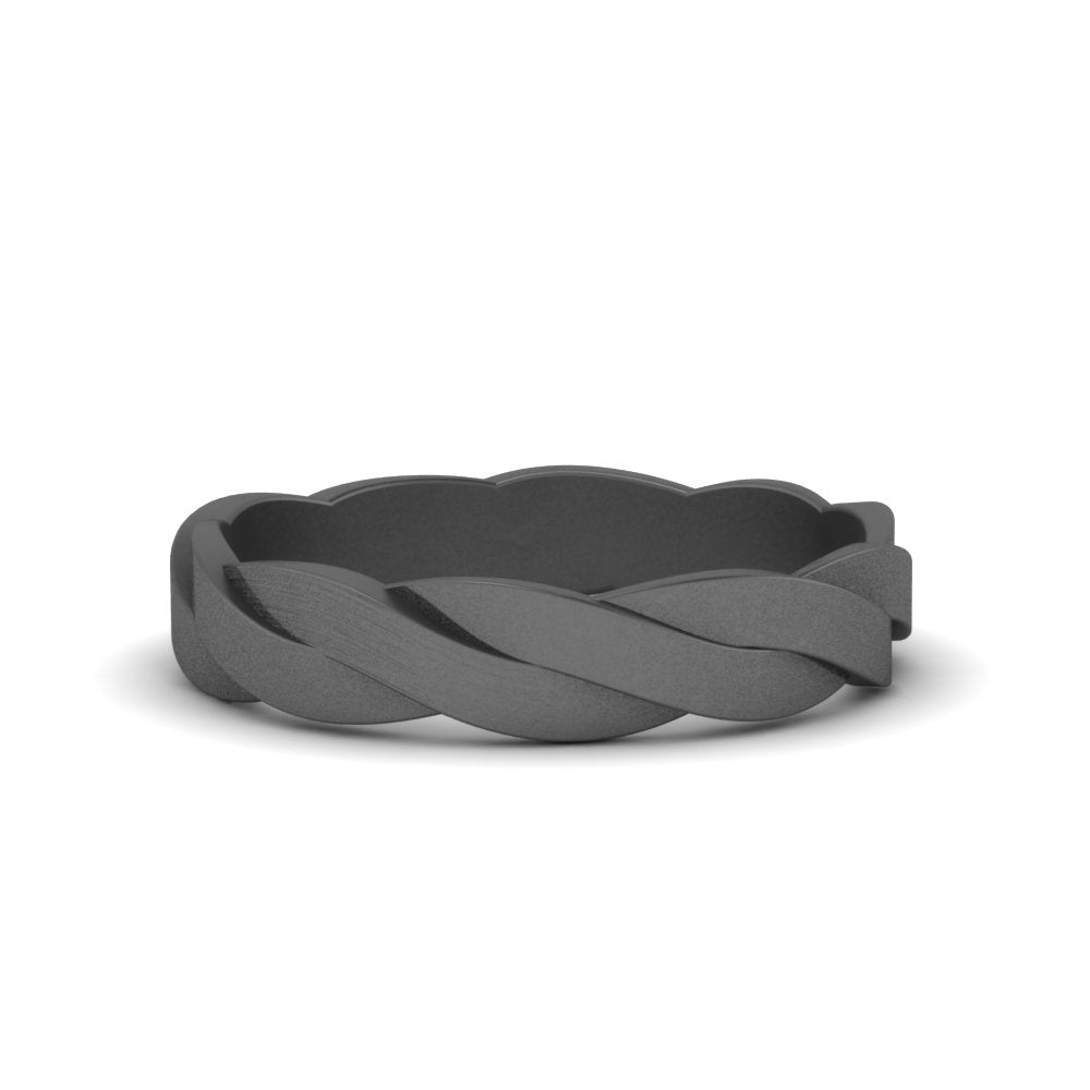 Matte Finish Twisted Wedding Band Fascinating Diamonds