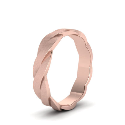 Matte Finish Twisted Wedding Band Fascinating Diamonds