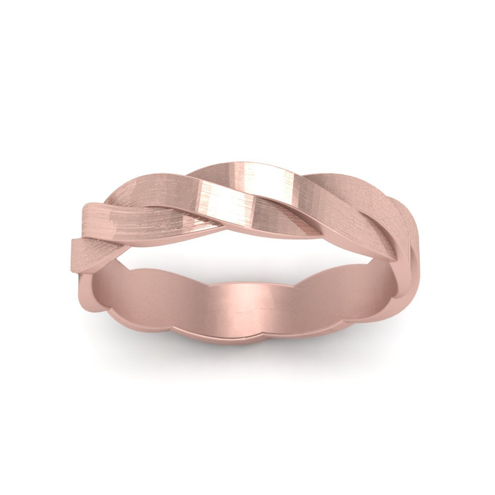 Matte Finish Twisted Wedding Band Fascinating Diamonds