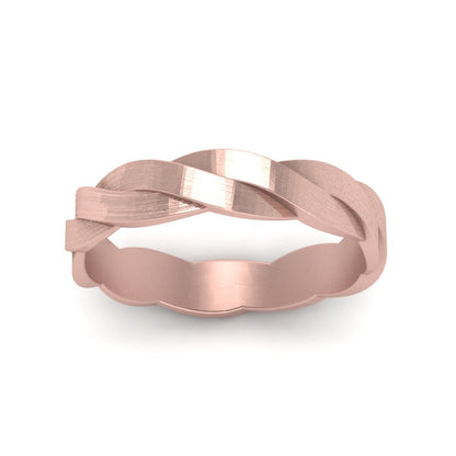 Matte Finish Twisted Wedding Band Fascinating Diamonds