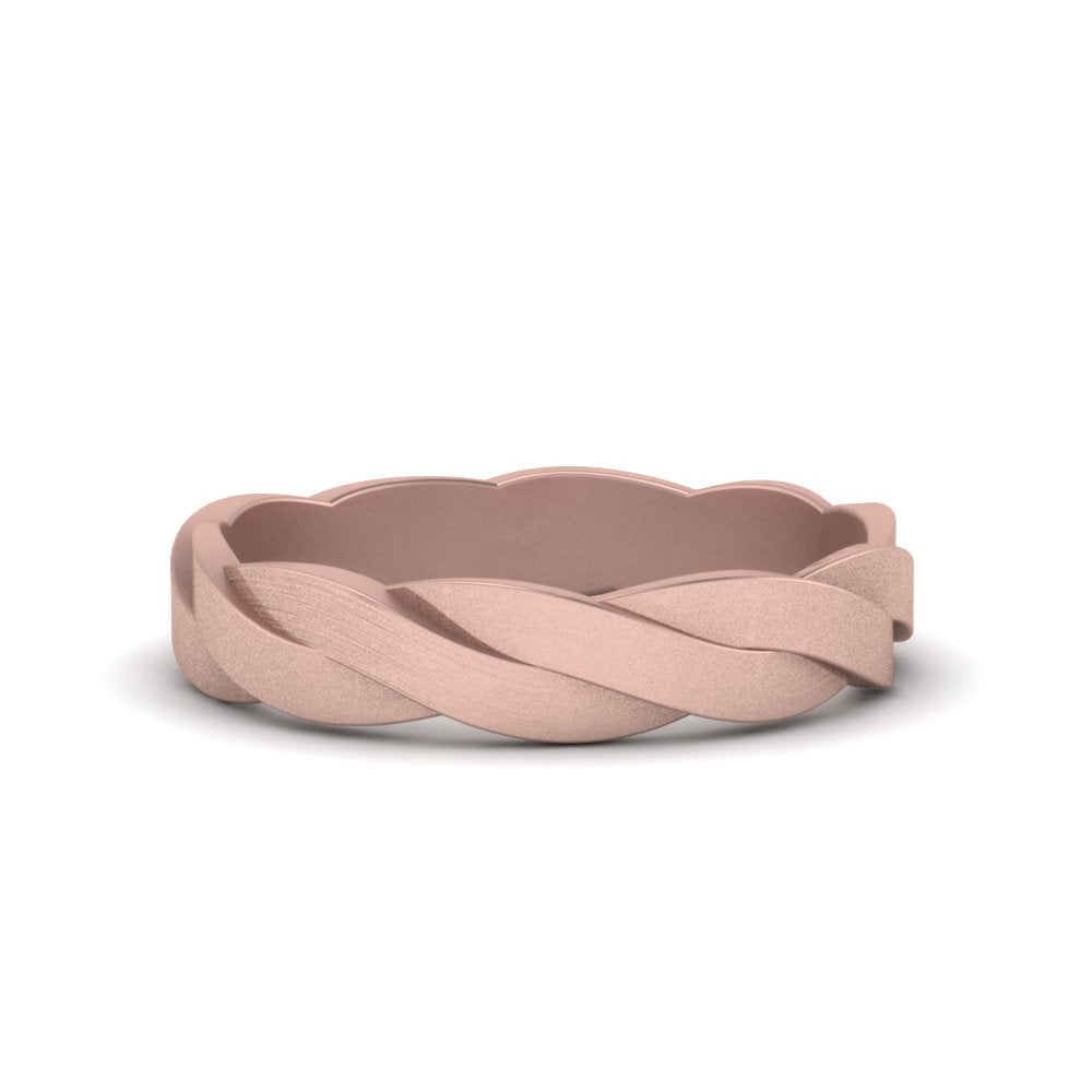Matte Finish Twisted Wedding Band Fascinating Diamonds