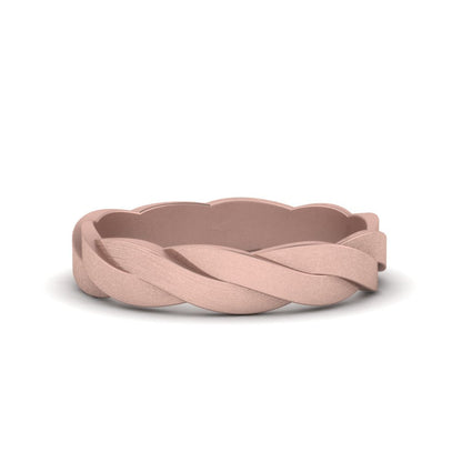 Matte Finish Twisted Wedding Band Fascinating Diamonds