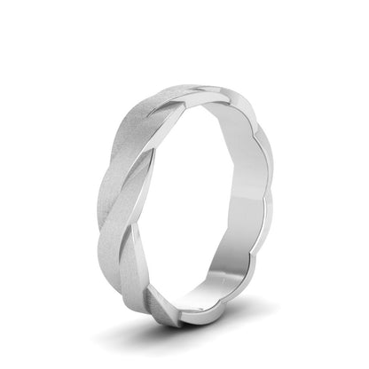Matte Finish Twisted Wedding Band Fascinating Diamonds
