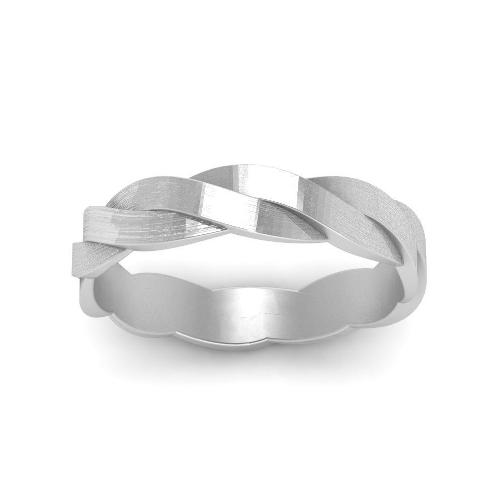 Matte Finish Twisted Wedding Band Fascinating Diamonds