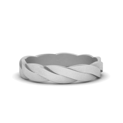 Matte Finish Twisted Wedding Band Fascinating Diamonds