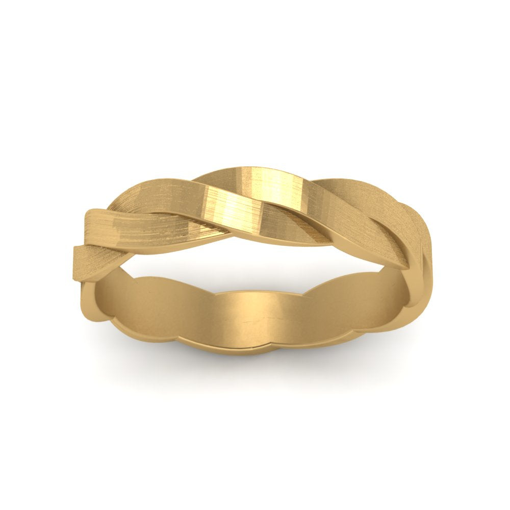 Matte Finish Twisted Wedding Band Fascinating Diamonds