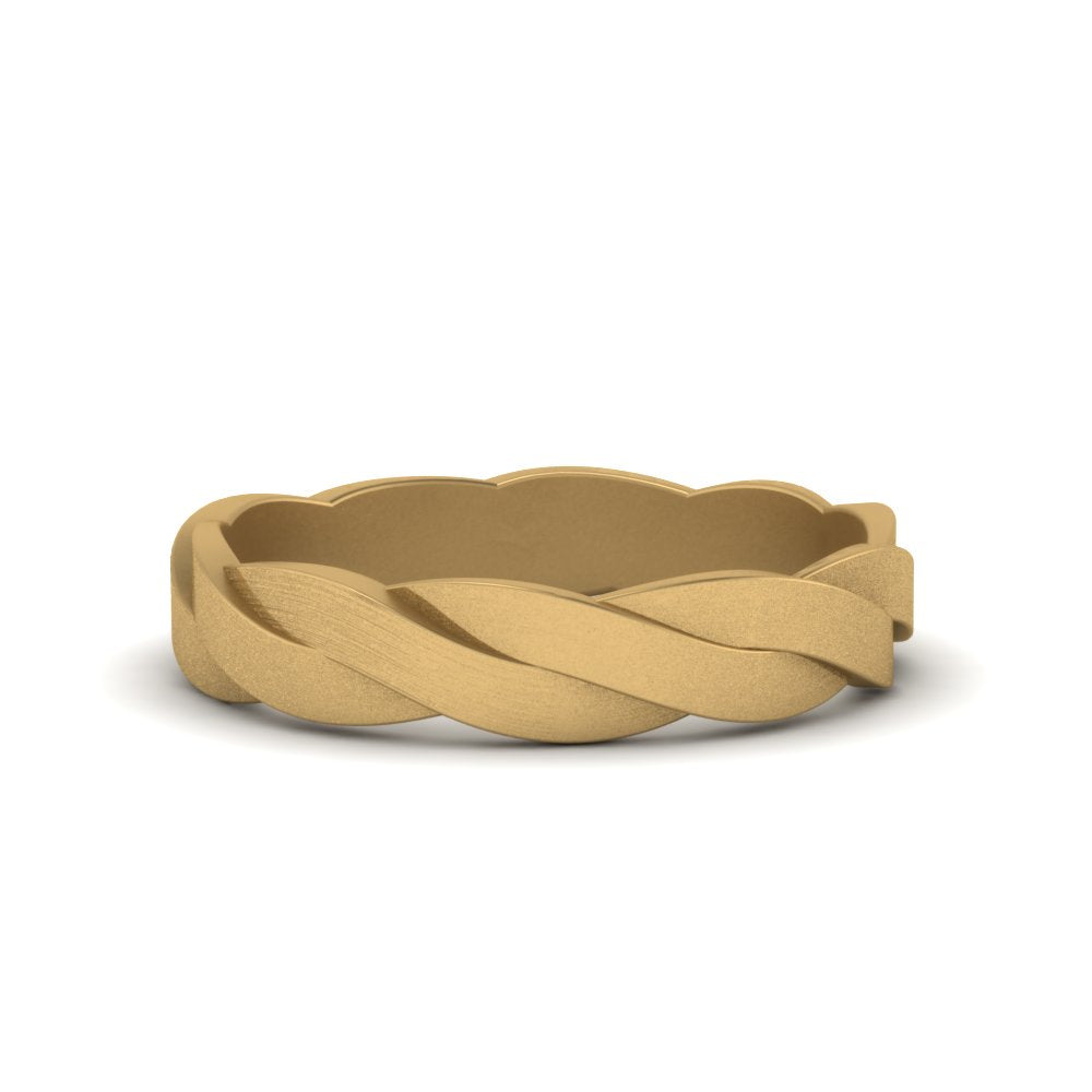 Matte Finish Twisted Wedding Band Fascinating Diamonds