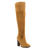 Knee-High Sheepskin Boots with Chunky Heels