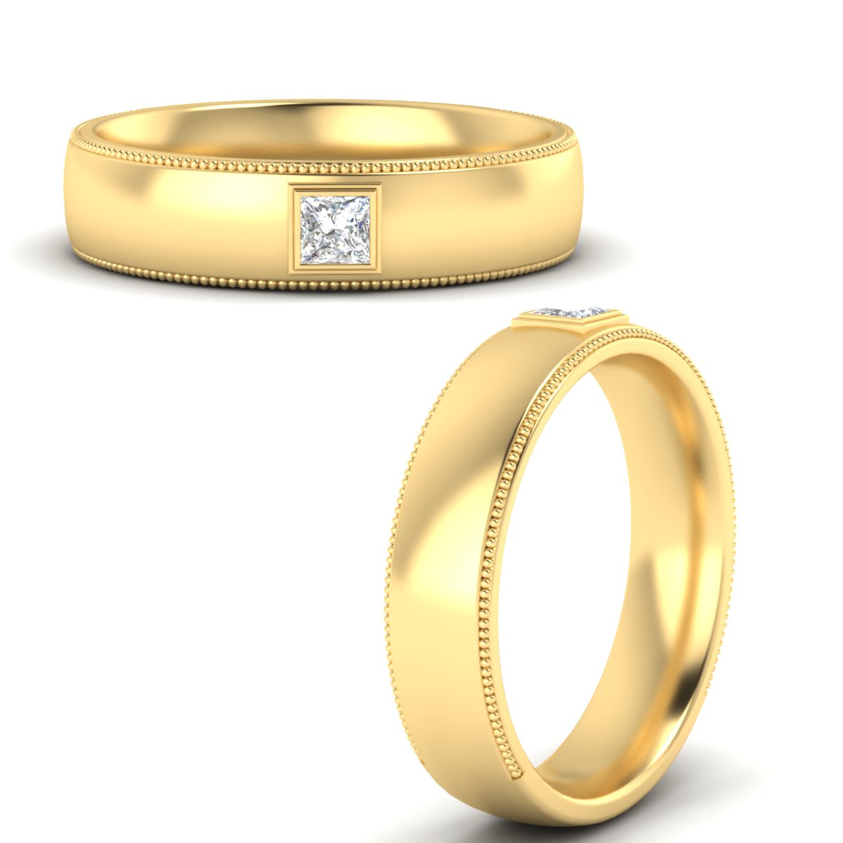 Princess Cut Mens Comfort Fit Promise Ring Fascinating Diamonds