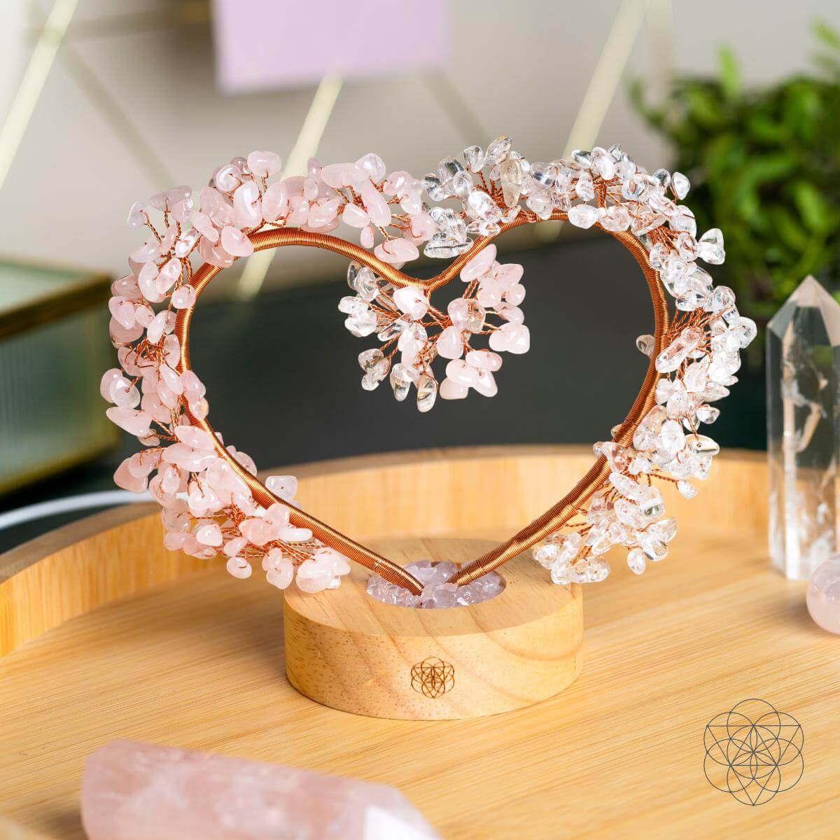 Mend My Broken Heart - Rose & Clear Quartz Tree Lamp Conscious Items