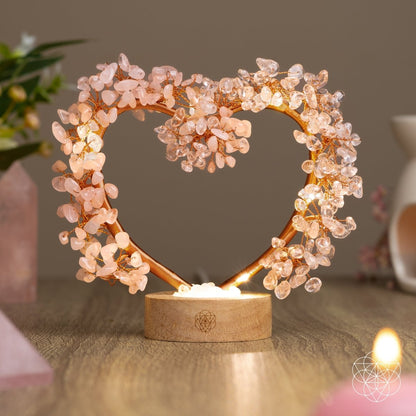 Mend My Broken Heart - Rose & Clear Quartz Tree Lamp Conscious Items