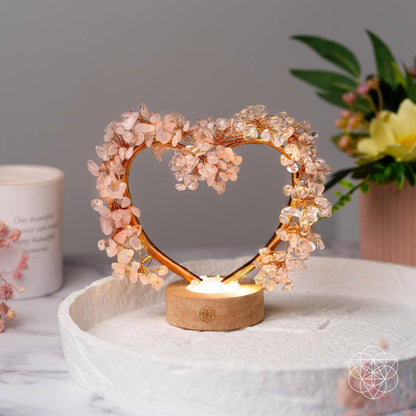 Mend My Broken Heart - Rose & Clear Quartz Tree Lamp Conscious Items