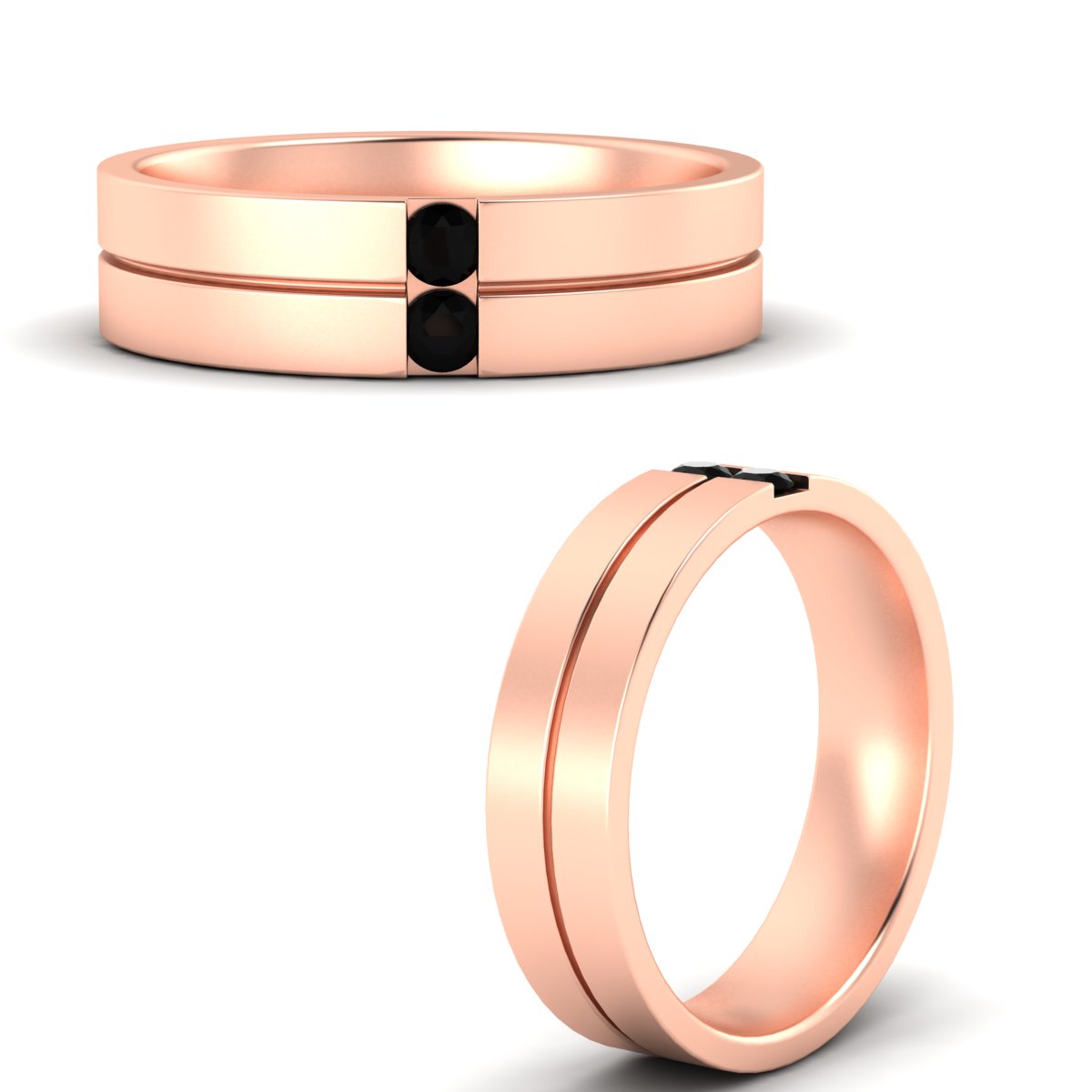Mens 2 Stone Band Fascinating Diamonds