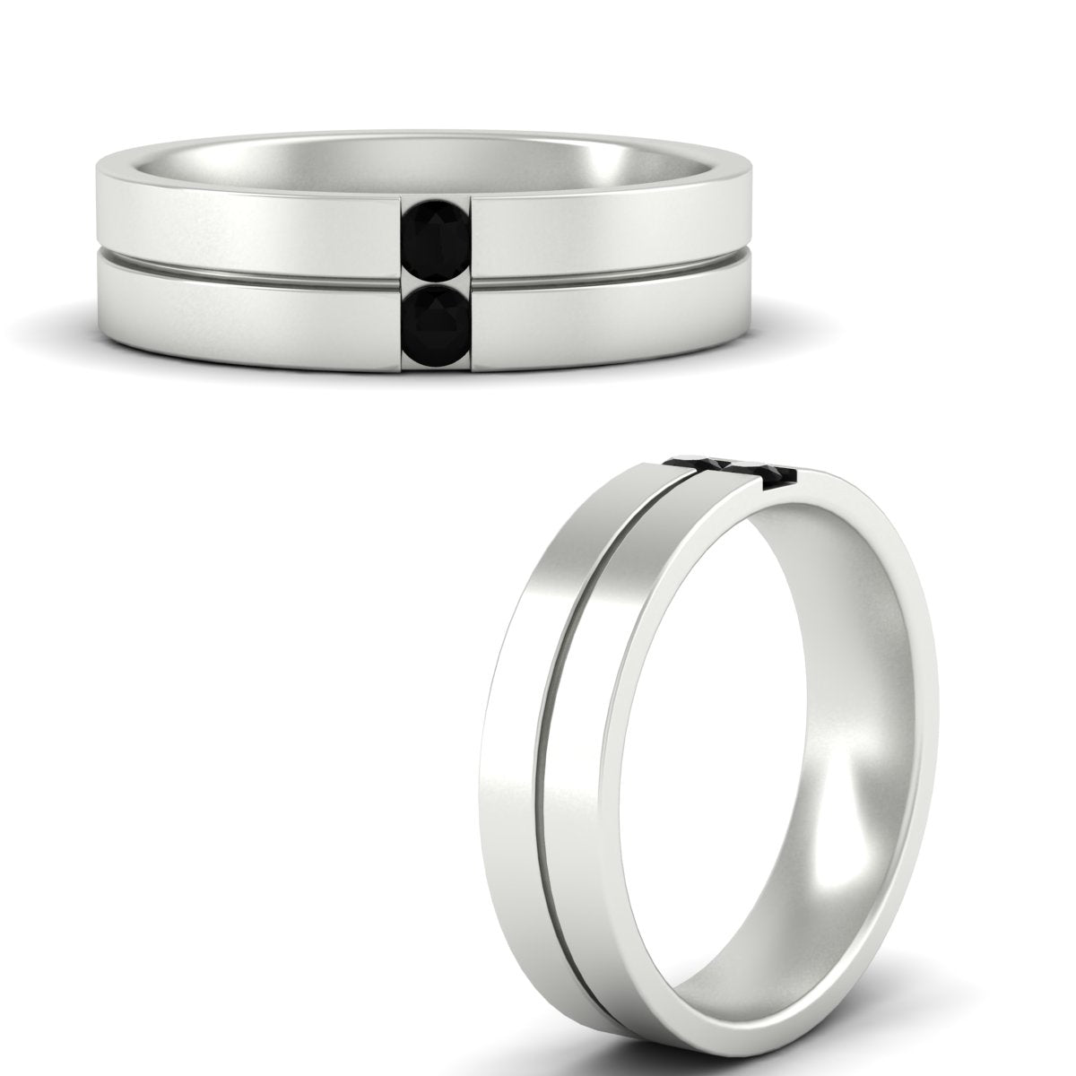 Mens 2 Stone Band Fascinating Diamonds