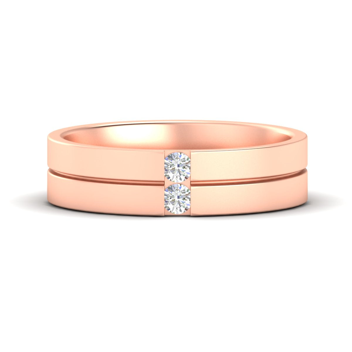 Mens 2 Stone Band Fascinating Diamonds