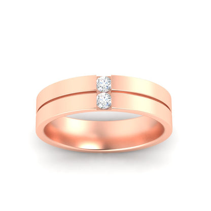 Mens 2 Stone Band Fascinating Diamonds
