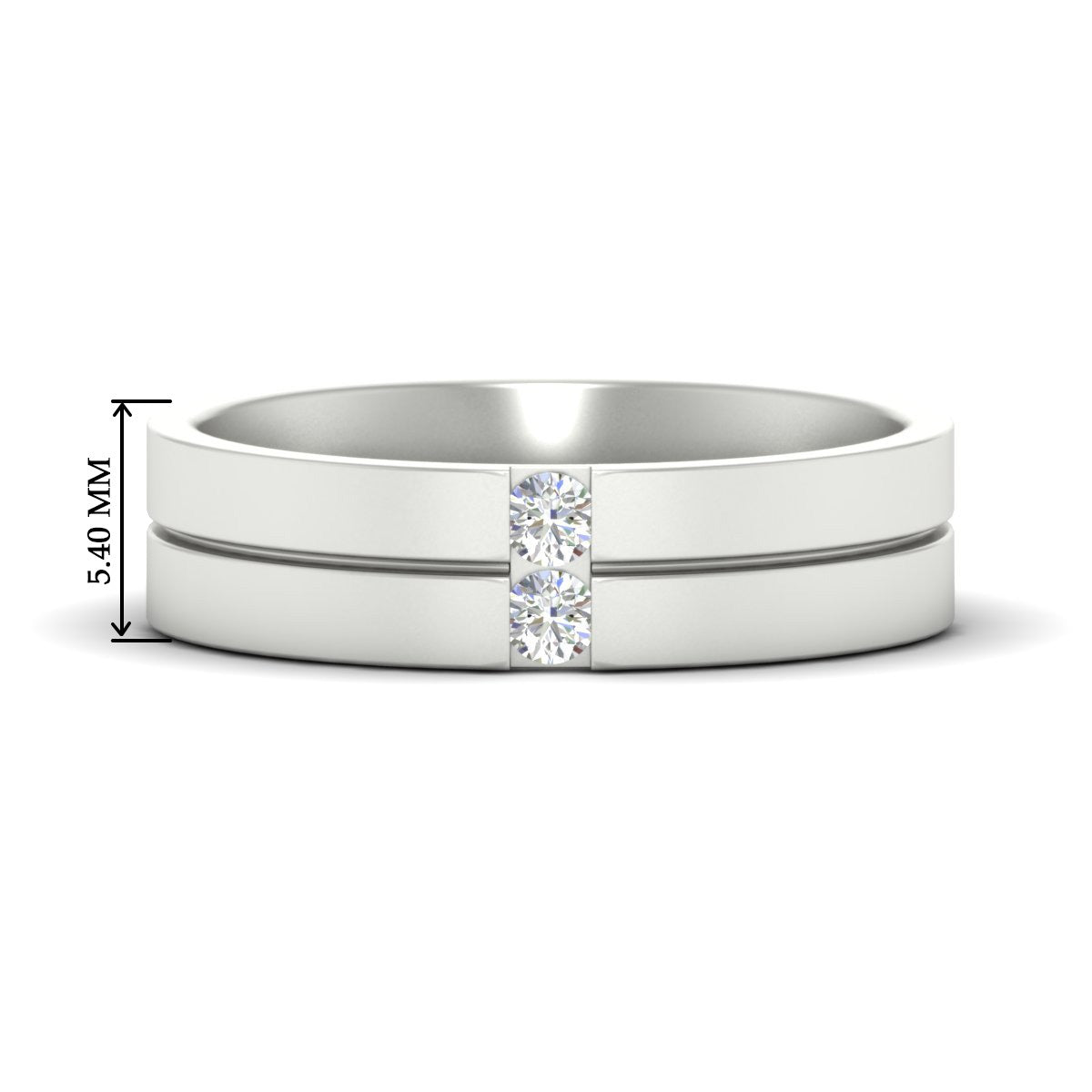 Mens 2 Stone Band Fascinating Diamonds
