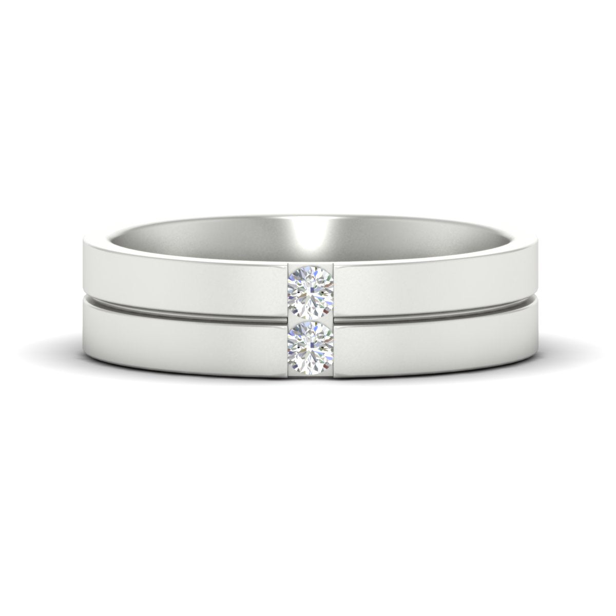 Mens 2 Stone Band Fascinating Diamonds