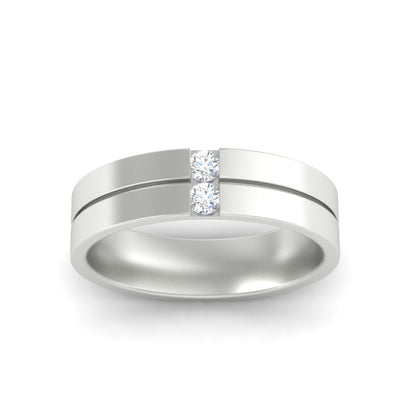 Mens 2 Stone Band Fascinating Diamonds