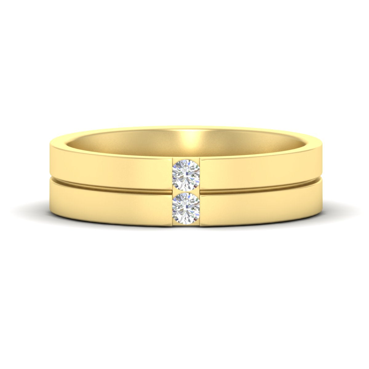 Mens 2 Stone Band Fascinating Diamonds
