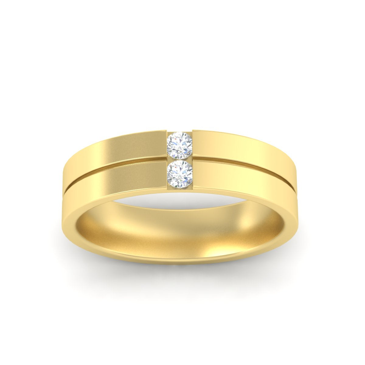 Mens 2 Stone Band Fascinating Diamonds